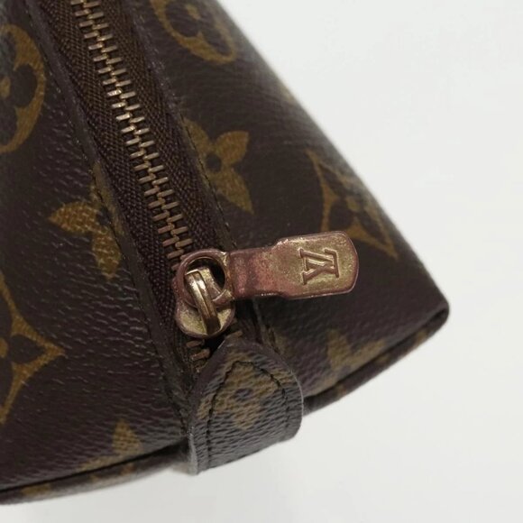 LOUIS VUITTON Monogram Trousse Demi Ronde Cosmetic Pouch M47520 LV Auth 100605 - Picture 9 of 16